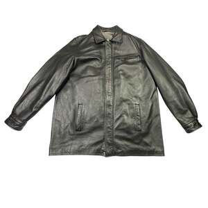 Wilsons Leather Black Leather Jacket with Removable Quilted Liner Size XLT